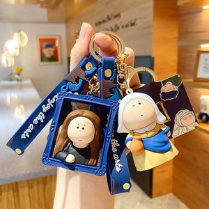 Kreatywny Yueban Artysta Pearl Kolczyki Dziewczyna Klucz Łańcuch Cartoon Pół Księżyca Kapłana Lalka Brelok Keychain Kobieta Torba Wisiorek Samochód Keyring Prezenty G1019