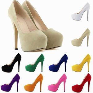 women pumps flock 14cm high heels women shoes Pointed Toe Thin Heels valentine Wedding DrShoes luxury designer X0526