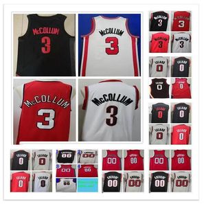 NCAA College Mens Damian 0 Lillard Jersey C.J. 3 McCollum Black White Red Wholesale Retro Vintage Carmelo 00 Anthony Mens Basketball Jerseys