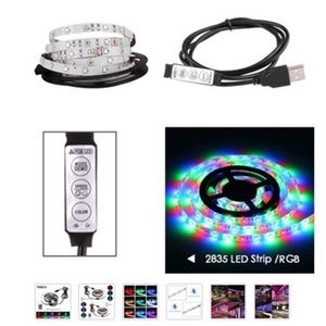 USB Lights Mini LED-remsor 3 Knapp 24 DC5V 2835SMD Ljus med skrivbord Dekorativ TV Bakgrundsbelysning