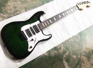 7 Строки Темно-зеленая электрическая гитара с пикапами HSH, фрета розового дерева, белый пикир, может быть настроен как запрос