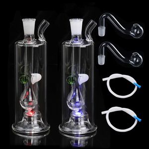 LED Light Change Hookahs Dab Oil Rig Glass smoking Pipe Lights Bongs HookahTobacco Ash Bowl Handcraft Portable Shisha Oil Percolater Bubbler Water Pipes Wholesale