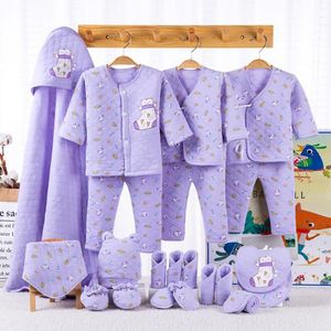 Conjuntos de ropa Born Boy Set de ropa de invierno 100% algodón con traje de bebé manga larga camisa pantalones 0-3 meses regalo caliente 21pcs / set ykq039