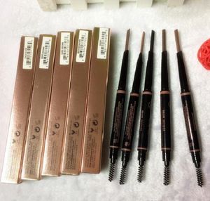 Gute Qualität !Make -up Eyebrow Enhancer Make -up dünne Brauenstifte Gold Doppelend mit Augenbrauenbürste 5 Farbe Ebenholz/mittel/weich/dunkel/schokolade