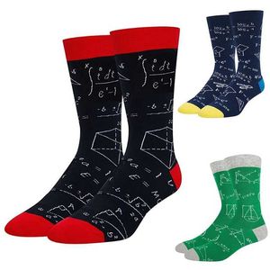 Mens Womens Mathematical Formula Printed Crew Socks Algebra Geometry Abstract Math Casual Funny Novelty Mid Tube Hosiery X0710