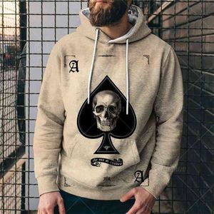 Fashion Casual Cross Playing Card Pattern 3D Printing Male/Female Universal 2021 Spring And Autumn New Hoodie Oversized XXS-4XL