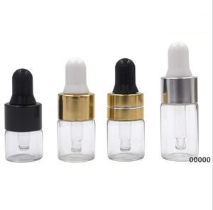 1 ml 2 ml 3 ml Amber Damlalık Mini Cam Şişe Esansiyel Yağ Ekran Vial Küçük Serum Parfüm Kahverengi Örnek Konteyner RRF11412