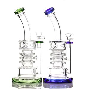 Hookahs Three circle two honeycomb glass bong 14 mm female 5 color for smoke Water bongs