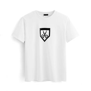 Lyx Casual T Shirt Herrkläder Designer Kortärmad T-shirt 100% bomull Högkvalitativ grossist Svartvitt Tee Scissor Shield