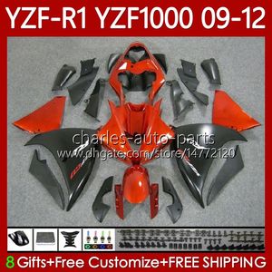 OEM MOTO Body For YAMAHA YZF-R1 YZF1000 YZF 1000 CC R 1 2009-2012 Bodywork 92No.12 1000CC YZF R1 YZFR1 09 10 11 12 YZF-1000 2009 2010 2011 2012 Fairings Kit orange black