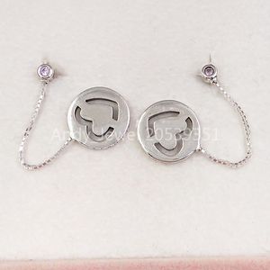 Andy Jewel Authentic 925 Sterling Silver Studs Pure Love Drop Earrings Fits European Pandora Style Studs Jewelry 296577FPC