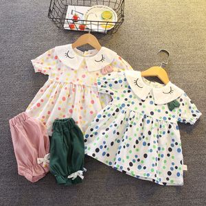 Наборы одежды Летнее младенца с коротким рукавом для мальчиков и девочек хлопковое нижнее белье костюм детей две одежды младенцев