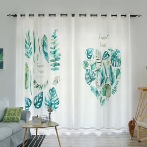 Curtain & Drapes Modern Blackout 3d Rose Flowers Green Plant Leaves Pattern Bedroom Decor Velvet Cotton Window For Living Room
