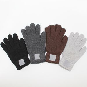 Desenhista de malha luvas de inverno luva na moda carta à prova de vento de tricô luvas ao ar livre montando mitts dedo inteiro