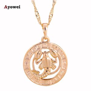Nobby Round Cancer Constellation Design Gold Tone Health Nickel Lead Free Fashion Jewelry Necklaces Pendants LN462A Pendant