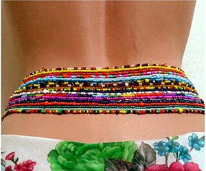 Catena bikini a doppia vita Summer Beach Body Jewelry Rice Bead Belly Chains Jewellry