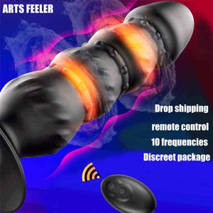 NXY Analspielzeug 10-Gang-Vibrator Prostata-Massagegerät USB-Aufladung Fernbedienung Vibrierender Plug Männliche Masturbation Sexspielzeug für Männer 1125