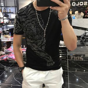 Maschio Top Tee Personalità Tiger Hot Diamond Stampa maglietta da uomo 2021 Streetwear Tee Shirt Homme Camiseta Masculina Divertente T-shirt P0806