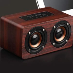 Wooden Bluetooth Speaker Built in Mic Support TF Card AUX Input Wireless Speaker for Home Party Outdoor