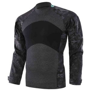 Tactical T Shirt Male Military Long Sleeve Camo T-shirt Uniform Airsoft Clothing US Army Combat Shirt Men's Camouflage Shirts 210518