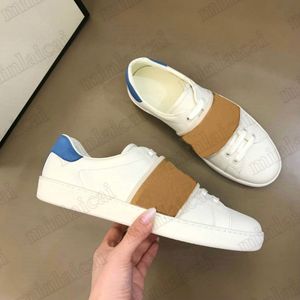 Ace İtalya Erkek Sneaker Online Özel Sıradan Ayakkabı İnterlokasyon Baskı Web Detay Şerit Beyaz Gerçek Deri Spor Ayakkabı Tasarımcı Eğitmenleri Chaussures Hommes Pour