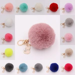 Faux Fur Pompom Balls Key Rings for Girls Women soft and plush Fluffy Pompoms Keychains Fashion Bag Jewelry Cute Accessories