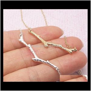 Charm Jewelry Drop Delivery 2021 10Pcs Gold Sier Simple Tree Branch Nature Woodland Olive Bar Twig Bracelet Botanical Plant Limb Bracelets H7