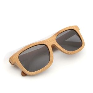 UV400 handgemachte Retro-Bambusholz polarisierte Sonnenbrille verspiegelte Holzbrille