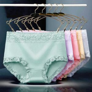 5Pcs/Set High Waist Women Panties Soft Cotton Seamless Sexy Lace Women Comfort Underwear Body Shaper Female Breathable Lingerie 210720