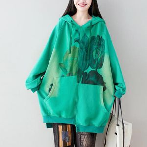 Johnature Spring Leisure Korean Patchwork Pockets Irregular Hooded Pullover Sweatshirt Women Loose Plus Size Sweatshirt 210521