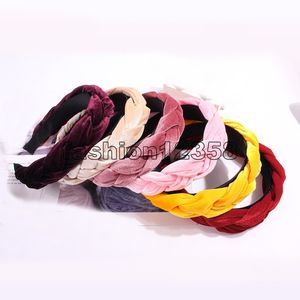 Fasce per capelli alla moda in velluto per le donne Accessori per capelli per ragazze Solid Cross Donut Hairband diademas para el pelo mujer