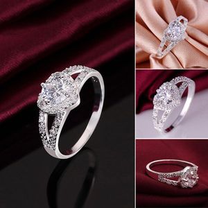 Lady Ring Fashion Heart Shape Zircon Älska Bröllop Par Smycken För Kvinnor Y10.24 Ringar