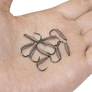 Fishing Hooks 10PCS Spring Hook Barbed Swivel Circle Carp Stainless Steel Tackle Lock Accessories