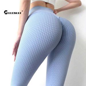 CHRLEISURE Push Up Yoga Tayt Butt Scrunch Dikişsiz Spor Fitness Kadın Yoga Pantolon Parlak Renk Yüksek Bel Egzersiz Sıkı 210929