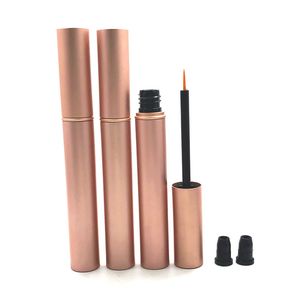 Contenitore per eyeliner in bottiglia per mini tubi vuoti per eyeliner in oro rosa da 4 ml con applicatore a bacchetta in alluminio ricaricabile