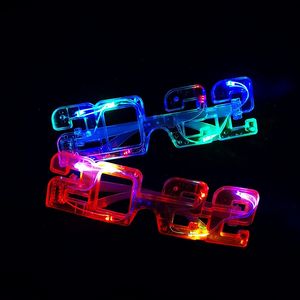 2022 Six-lamp Flashing Colorful Glasses Foreign Trade New Year Christmas Birthday Party Glasses LED Luminous Gift Toys