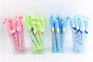 Gel Pens Korea Color Peacockかわいいペン漫画文房具賞Kawaii学生オフィスを書いているブラックニュートラルインク48pc/lot