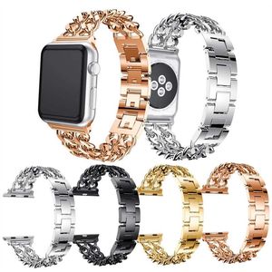 cinturino apple watch iwatch6 cinturino in metallo 44mm 40mm per serie iwatch se 5 4 catena a 3 anelli