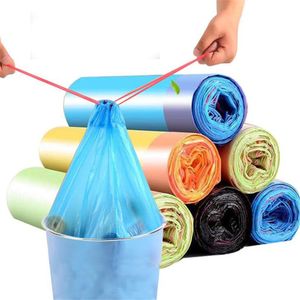 15 Pz/Rotolo Forte Sacchetto di Plastica Addensato Sacchetto di Spazzatura Auto Coulisse 20L Cucina Camera Da Letto Spazzatura Bagno