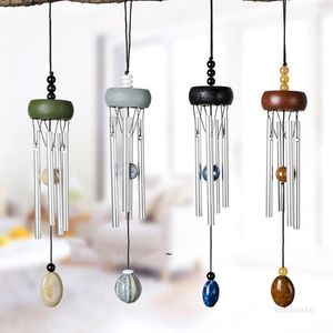 Madeira alumínio tubo pingentes criativos mini metal vento chime casa e carro ventos chimes pingente decoração artesanato presentes