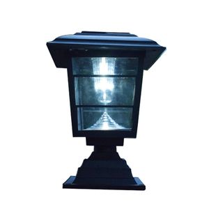 Solar Post Cap Lawn Lamp Outdoor Garden LED Waterproof Decorative Wall Light - White