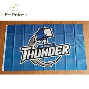 ECHL Wichita Thunder Flag 3 * 5ft (90cm * 150cm) Banner in poliestere decorazione casa volante giardino Regali festivi
