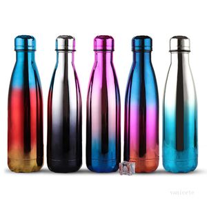 Wasserflaschen, 500 ml, Vakuumbecher, allmählicher Wechsel, Auto-Cola-Flaschen, Edelstahlflaschen, Isolierbecher, Thermoskannen, modische Bewegung, geäderte Wasserflaschen, ZC314