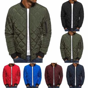 ZOGAA Mens Autumn Jacket Coat Wind Breaker Casual Plaid Men Parka Solid Color Outerwear Winter Jacket Overcoat Men 211110