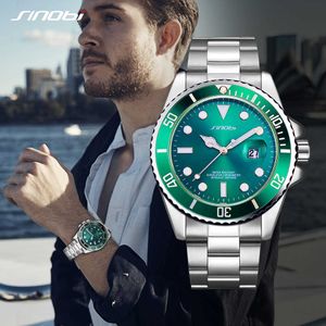 Sinobi Top Sale Men Wrist Watches Luminous Pointer Stainless Steel Watchband Luxury Brand Male Sports Geneva Quartz Watches Saat Q0524