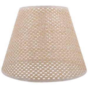 Okładki lampy Odcienie 1 pc E27 Podręcznik Imitacji Rattan Woven Desk Accessory