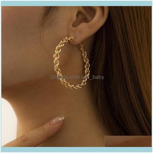 Jewelryvintage Big Hollow Round Hoop Orecchino per le donne Ragazza Metallo Oro Sier Colore Orecchini a gancio geometrico Gioielli per feste Brincos Hie Drop D