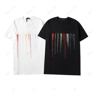 Rainbow T Shirts toptan satış-Yaz Erkek T Gömlek Gökkuşağı Nakış Mektup Desen Unisex Moda Casual Kısa Kollu Kadın Tees Tops