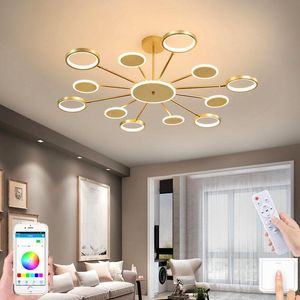 Ceiling Lights European Style LED Lamp Modern Bedroom Living Room Chandelier Balcony Rotating Light Study Dimming