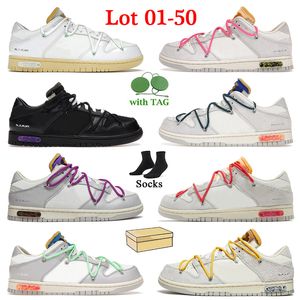 Dunks Off White Low Nike Skateboard Running Shoes Sneakers Cuir Toile Mix Blanc Noir Gris Violet Jaune Femmes Hommes Baskets